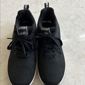 Black Lace-Up Sneakers